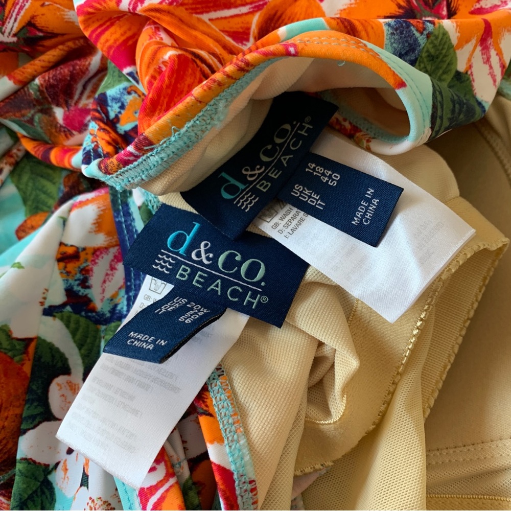 New! DENIM & CO Size 20W One Piece Tropical Swimdress - Picture 5 of 6